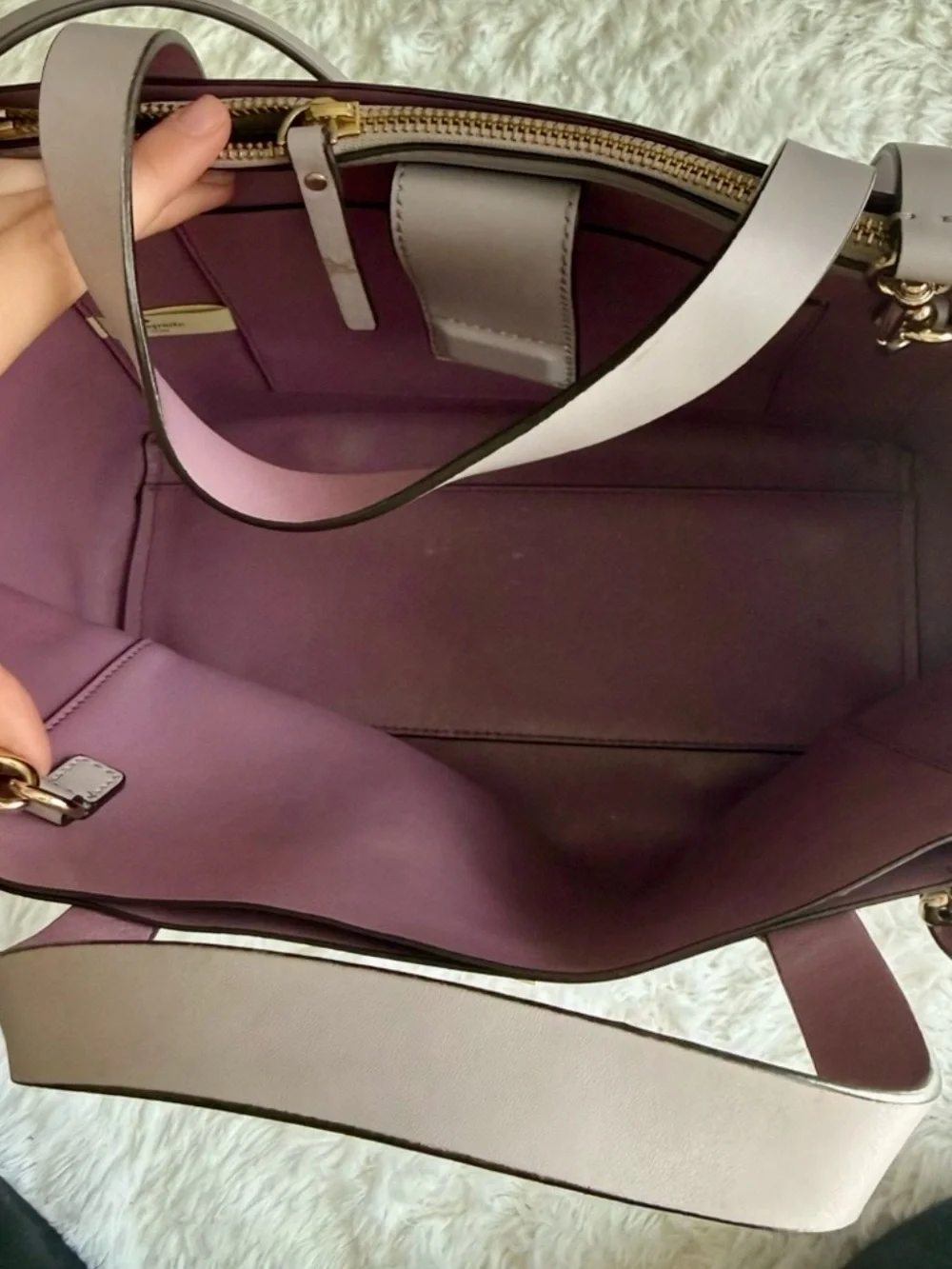 kate spade Blush Pink Leather Tote with Mauve Interior Trim
